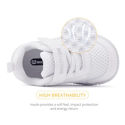 Bmcitybm Baby Sneakers Boys Girls Mesh Shoes First Walking Infant Barefoot Breathable 6 9 12 18 24 Months White Size 6-12 Months Infant thumb #3