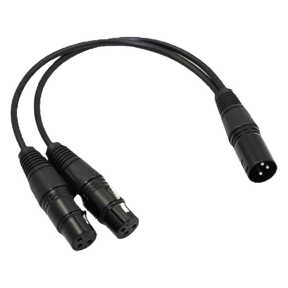 XLR złącze męskie na żeńskie ON/E na dwa 3-pinowe 30 cm konwerter kabli rozdzielających