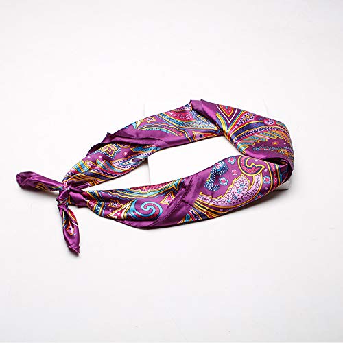 Elegant Printed Silk Scarf – 90 * 90cm Imitation Silk Head Scarf for Women's Hair, Stylish Versatile Hair Scarf for Women3