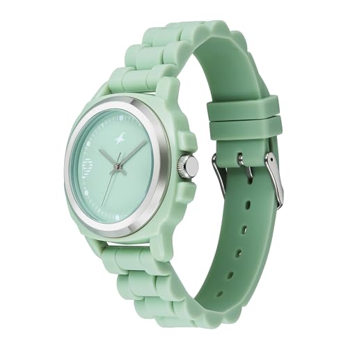Image of Fastrack Tees Hype Bounce Quartz Light Green Round Dial Men's Watch | Water Resistance Watch | Watches for Men Analog - 38170PP02