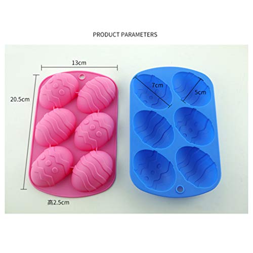 UPKOCH 1 molde de silicone em forma de ovo de Páscoa com 6 grades para decoração de bolos, assar, am