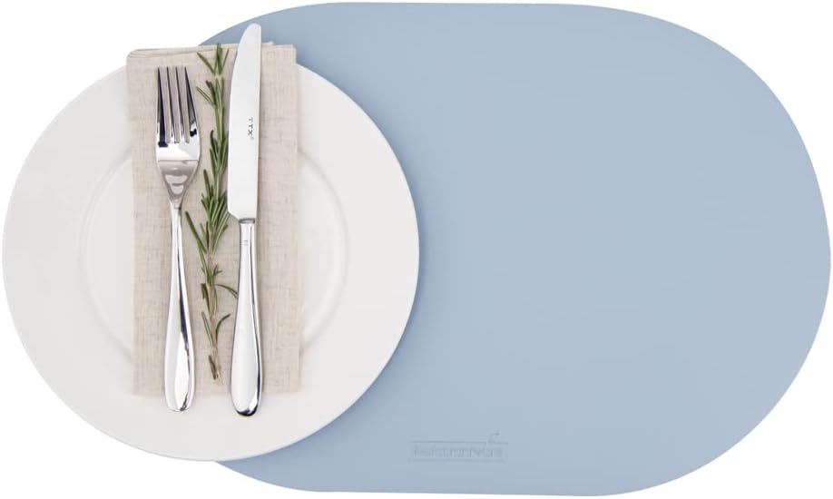 Restaurantware-15 Inch Table Placemats, 6 Round Vinyl Placemats - Embossed, Stain-Resistant, White Vinyl Placemats For Tables, Leather-Like Feel, Protects Surfaces