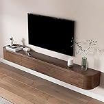 Coubird Floating TV Stand Cabinet wall mounted Rustic Brown Floating tv Shelves with Doors & Drawer Modern Media Entertainment TV Console Storage TV Unit for Living Room (160cm/63in)