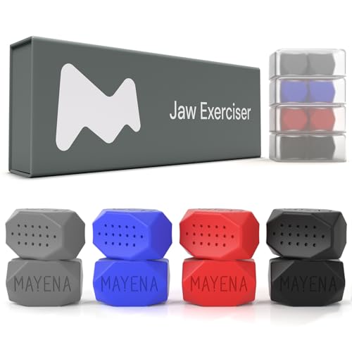 Mayena Jaw Exerciser Classic | 4 Set Silicone Jawline Exercisers | Powerful…