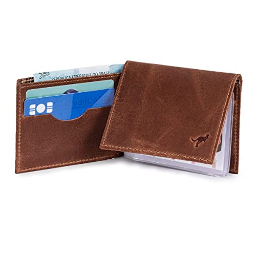 Carteira Couro Legítimo Porta Cnh/cartões/cédulas C/plástico (Marrom)