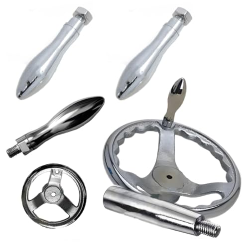 Image of M10 Revolving Handles Threaded Handle Crank Hand Wheel with Nuts for milling Machines lathes Grinders Mechanical Equipment Instruments and Industrial Equipment.s 1PCS