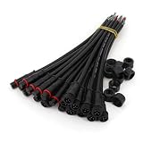 10Pairs Black Small Size 2/3/4/5 Pin 20cm Waterproof IP65 Male and Female LED Strip Cable Wire Connector BIANMTSW(10Pairs 5Pin Cable)