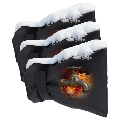Outdoor Faucet Covers for Winter Spigot Cover Faucet Covers for Outside Freeze Protection Waterproof Reusable Hose Bibs Insulated Cover (3PCS)