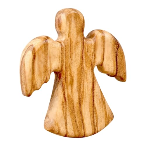 Olivenholz-Schutzengel, Engel stehend, Olivenholzengel, Engelmodell, Tischdeko, Gl&uuml;cksbringer f&uuml;r sie und ihn, Pr&uuml;fung Schutzengel Geschenk f&uuml;r Familie Freunde Patient, handgefertigte Engelsfigur