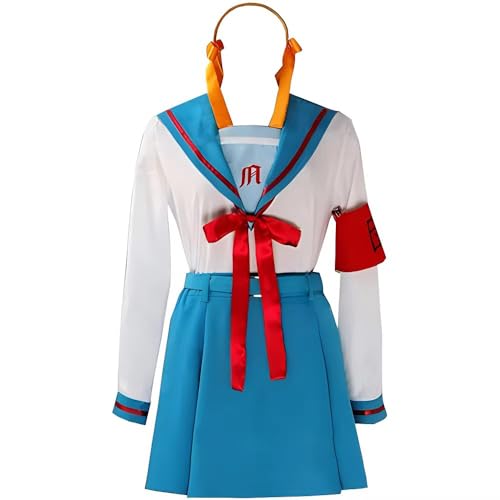 KuiLiDanWei Anime Suzumiya Haruhi Cosplay Costume Jk Uniform Dress Halloween Christmas (Women XL)