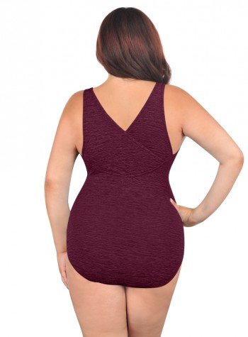 Krinkle Chlorine Resistant Women's Cross Back Tank Eggplant2
