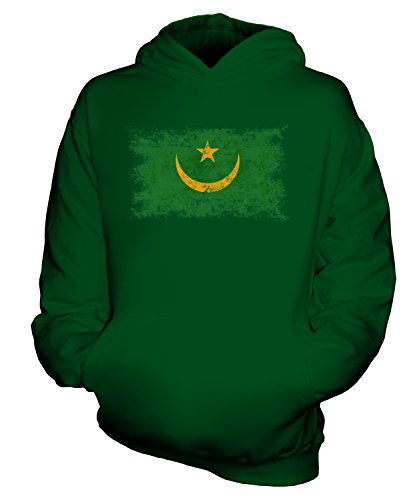 Sweat-shirt à capuche enfant Mauritanie drapeau délavé cadeau idéal