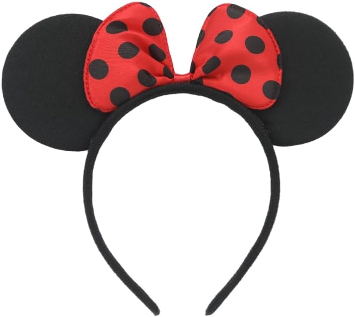 24Pcs Mouse Costume Deluxe Fabric Ears Headband Polka Dots Bow Hairs Accessories Headwear Party Favors Decorations - Image 2