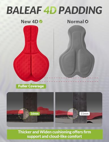 baleaf Roupa íntima feminina acolchoada 4D para ciclismo, shorts de ciclismo, bicicleta MTB, roupas