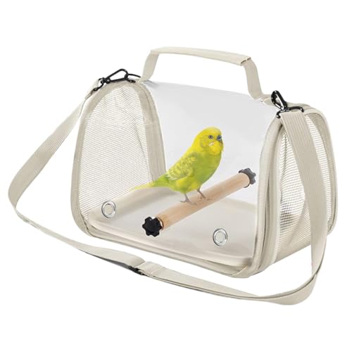 Reise- Vogelkäfig- kompakter- Vogelkäfig, Faltbarer Rahmen von 30, 5 x 22, 9 x 35, 6 cm, wasserabweisendes Oxford- Gewebe, 2 Edelstahlnäpfe | Leichter Träger für Haustierausflüge, drinnen und dra