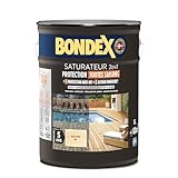 BONDEX   Saturateur Terrasse Bois Intérieur & Extérieur   Idéale pour Rénover, Décorer et Protéger   À Base d'Eau   Haute Protection   Anti UV, Anti Grisaillement   Mat   5L   Incolore