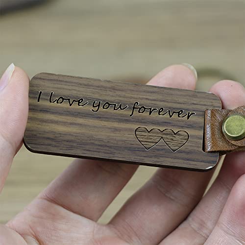 Couple Engraved Keychain With - Wood Keychain Key Chain For Men Personalized Keychain Couple Wooden Keychain Wood Mini Lucky Key Chain“I Love You Forever” , Gift For Him, Boyfriend Gifts, Gift For Mom #TOP6