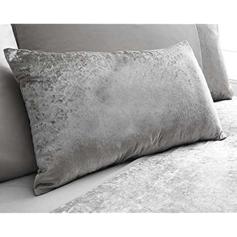 Marble Crushed Velvet Boudoir Cushion - Silver Cover