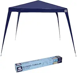 Tenda Barraca Bel 3x3m Tubolar Facil De Montar Azul Para Praia Camping e Piscina