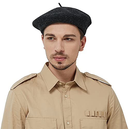 JH JOEJERRY - JH JOEJERRY Wool Beret Big French Artist Hat for Men Women Military Beret Green Black Blue