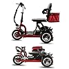 ZJDU Scooter De Mobilité Électrique Pliant,Scooters Électriques Pliables À 3 Roues,Scooter Portable Léger Pour Les Voyages, Adultes, Personnes Âgées -Supporte Un Poids 120 Kg,55km