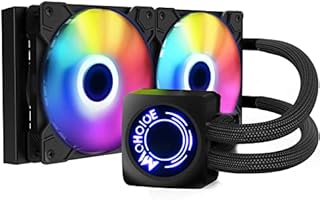 240mm CPU Water Cooler, ARGB CPU Liquid Cooler(AIO), All Intel & AMD Compatible, High Efficiency CPU Radiator, 2×120mm PWM Fan for CPU Liquid Cooling System, Silent Operation, LGA 1700 Ready