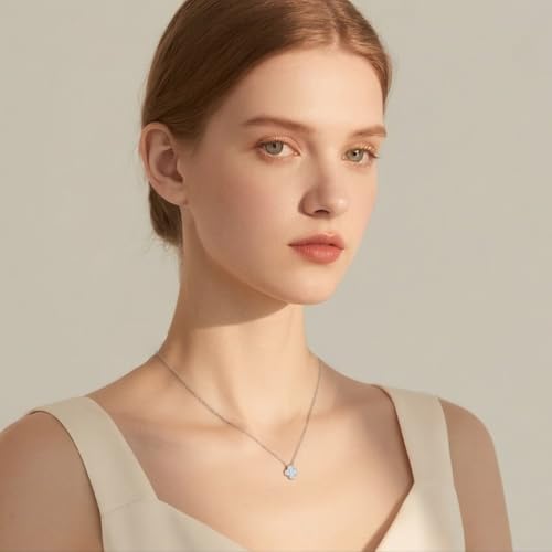 SLUYNZ Solid 925 Sterling Silver Small Clover Choker Necklace for Women Teens CZ Clover Pendant Necklace3