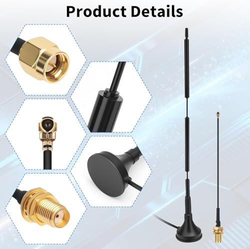 Meshnology Meshtastic Lora Antenna Lora Antenna 868 MHz Gain Outdoor Long Range Magnetic Base Antenna 29 cm Omni SMA Male pour ESP32 LoRa V3 & V4 Development Board LoRa Module avec câble d'extension – vue 3