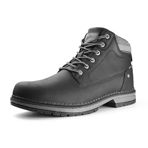 Image of CC-Los Men's Ankle Chukka Work Boots Durable Outdoor Comfort with Anti-Slip Sole Cushioned Support Size Black 11.5