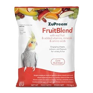 Zupreem Fruitblend Complete Bird Food for Medium Birds – 7.5kg