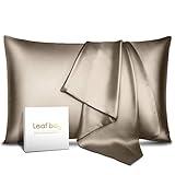 Leafbay 100% Pure Mulberry Silk Pillowcase for Hair & Skin - Allergen Resistant Dual Sides 600 Thread Count Silk Bed Pillow Cases with Hidden Zipper, Queen Size