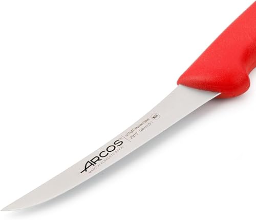 Miniatura 9 de Arcos Cuchillo deshuesador de acero inoxidable nitrum de 5 pulgadas y hoja de 5.512 in. Cuchillo de carnicero profesional para cortar huesos de