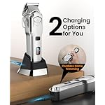 oneisall Dog Clippers for Grooming Thick Hair Professional,Cordless/Low Noise Pet Grooming Kit with Detachable Metal Combs, Rechargeable Heavy-Duty Pet Clippers for Thick/Curly/Fine/Wavy Hair (Sliver) - Image 4