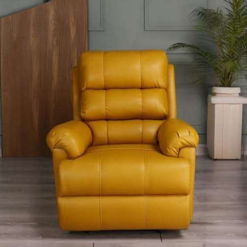 Image of 1 Seater Sofa Chair | Rocking & Revolving Motorized Recliner Lounge Chairs for Living Room Bedroom (Rocking and Revolving Manual, Amnet-LT-MN-RRR-Yellow)