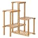 SONGMICS Bamboo Plant Stand, Flower Shelf, Display Rack, Adjustable Shelving Unit for Balcony, Bathroom, Living Room, Yard, Garden, Indoor, Outdoor, Natural UBCB92NL