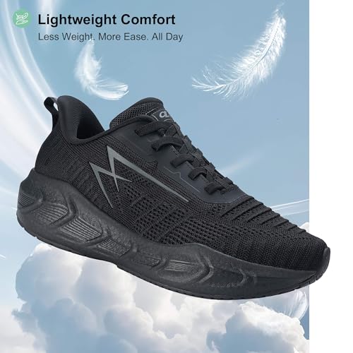OL OUTJET LEGEND Men's Slip-On Walking Shoes Breathable Running Sneakers Hands-Free Cushion Tennis Shoes Non-Slip Gym Workout Sports Athletic Cross Training Fashion Wide Toe Sneakers Black by OL OUTJET LEGEND - Used condition - Image 8