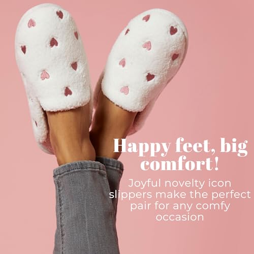 Dearfoams Women's Novelty Gift Teddy Sherpa Scuff Slip On House Shoe Slipper2