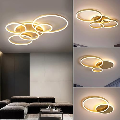 Plafonniers LED à intensité variable et lustre acrylique moderne géométrique pour salon