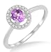 Produktbild Miore Damen-Ring 375 Weißgold mit Amethyst 0,31ct umrahmt von Brillanten 0,10ct MP9007RR