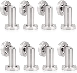 Probrico Heavy Duty Door Stop Satin Nickel Metal Wall-Mounted Door Holder Floor-Mounted Magnetic Door Catch Stopper DSHH101SN