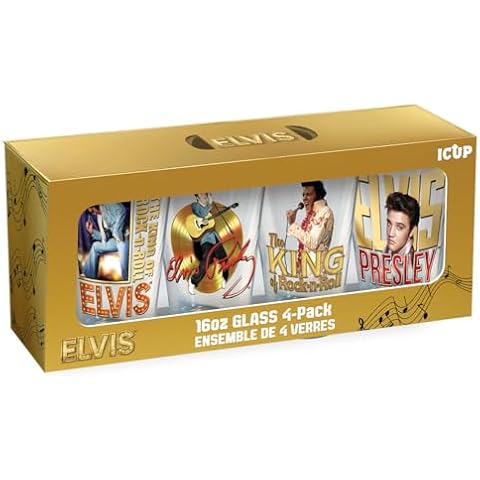ICUP Elvis Portraits 4 Pc Pint Glass Set Cover