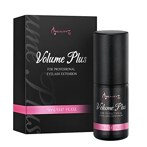 Beauty7 Volume Plus Negro Pegamento Adhesivo de Pestañas 0.5-1 Segundos de Secado Rápido para Extensión de Pestañas Postizas Individuales 5ml