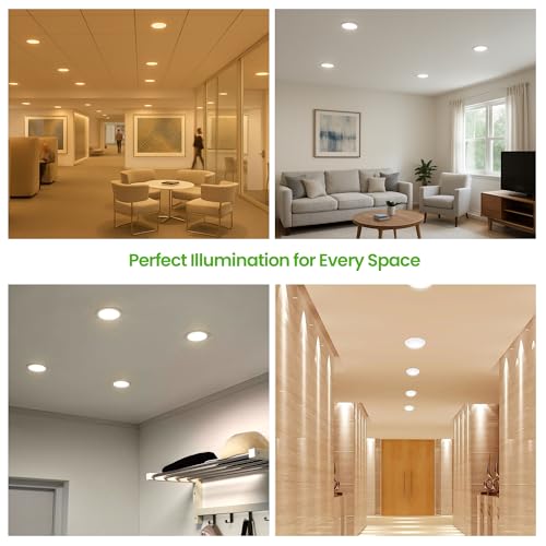 Image of LEDURE Halo 10W Slim Round LED Ceiling Downlight, Recessed Mount Light, Cool White, Indoor Lighting (Pack of 1)