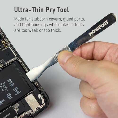 Image of HowFixit 4-in-1 Heavy-Duty Metal Spudger Set, Electronics Opening Kit with Anti-Static ESD Metal Spudger, Ultra-Thin Pry Tool & Dual-Sided Spatula for Laptop, Tablet, Phone, Game Console, iMac Repair