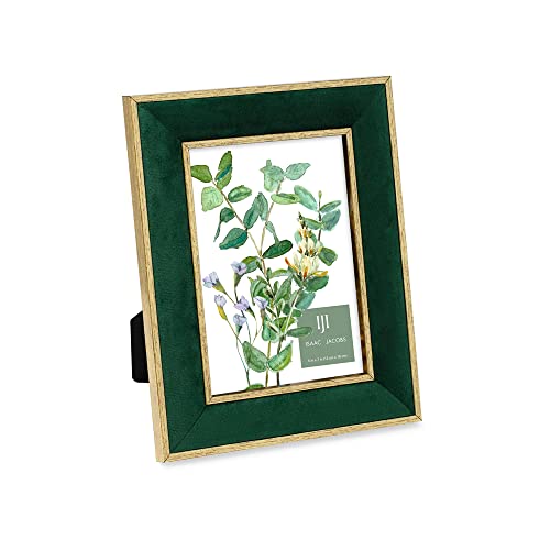 Isaac Jacobs 5x7 Green Velvet Picture Frame with Metallic Gold