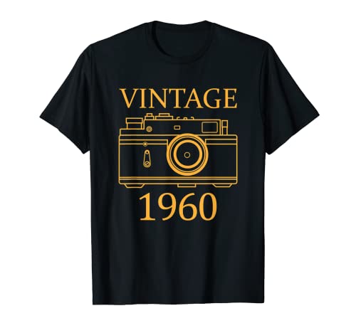 Vintage 1960 Regalo perfetto per festeggiare il tuo compleanno. Questo regalo di compleanno del 1960 progettato con una fotocamera vintage e design retrò anni '70 stile schema di colori.