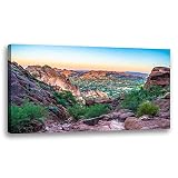 Large Framed Wall Art Ready to Hang 20' x 40' colorful sunrise on camelback mountain in arizona landscape Canvas Print Artwork Wall Art Painting Pictures Home Office Wall Décor Modern Poster