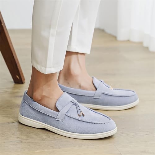 Men's Suede Slip On Tassel Penny Flats Loafers Classic Casual Lightweight Walking Moccasins Driving Dress Formal Office Work Shoes4