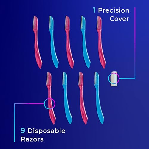 Schick Hydro Silk Lâmina De Depilação Touch-Up Rosa/Azul Pacote Com 9