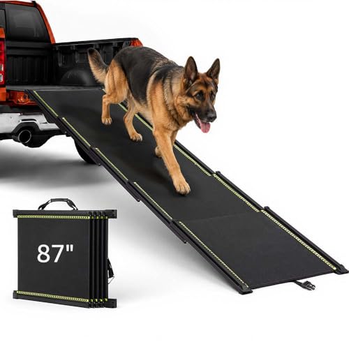 unipaws 87" Extra Long Telescoping Dog Ramp for Car, SUV & Truck, 20" Wide…